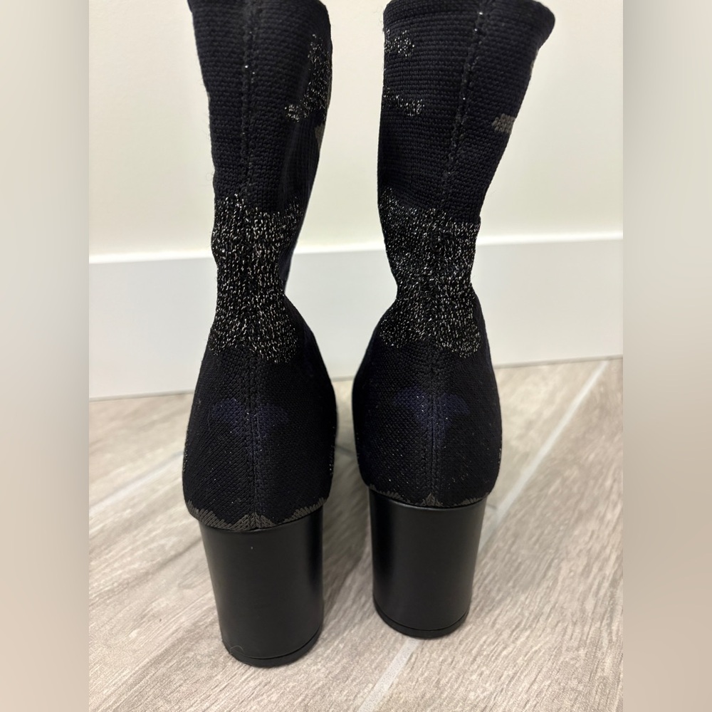 Zadig & Voltaire Blue/Black Camouflage Print Canvas Heel Ankle Boots Size 8 (39) - Picture 8 of 12